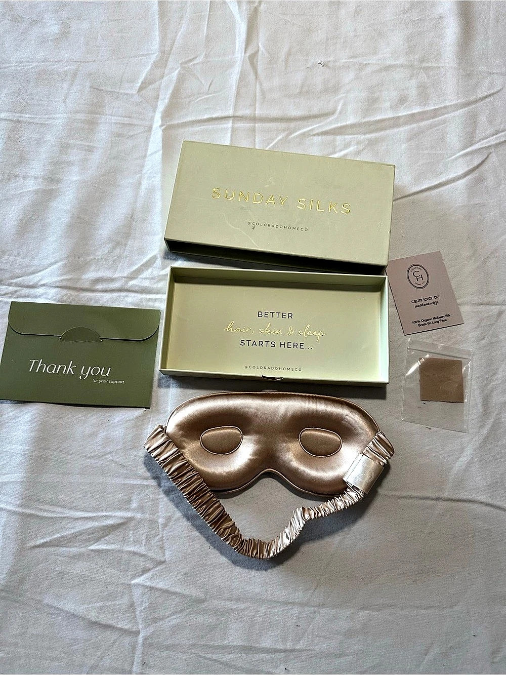 Sunday Riley Satin Sleep Mask Set in Brown NWT